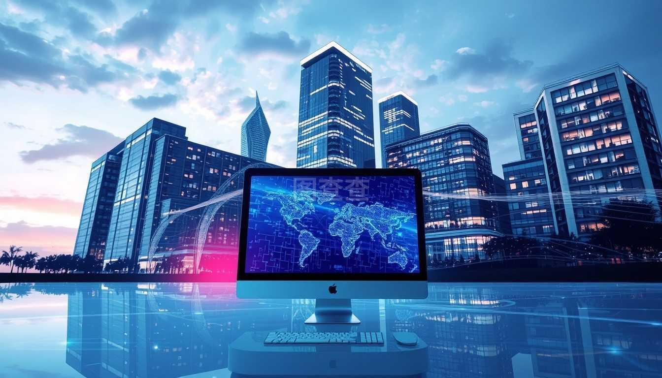 数字未来 计算机设备如何重塑现代数字城市插图与内容制作服务